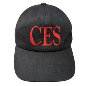 CES Slideback Baseball Cap Black One Size Embroidered Adjustable Vanguard